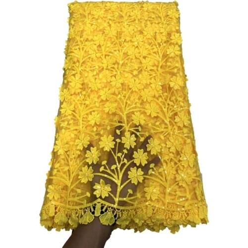 Nigerian Lace Fabric With Sequins 2021 High Quality French Tulle Embroidery Lace Fashion African Lace Fabric For Wedding 5Yards