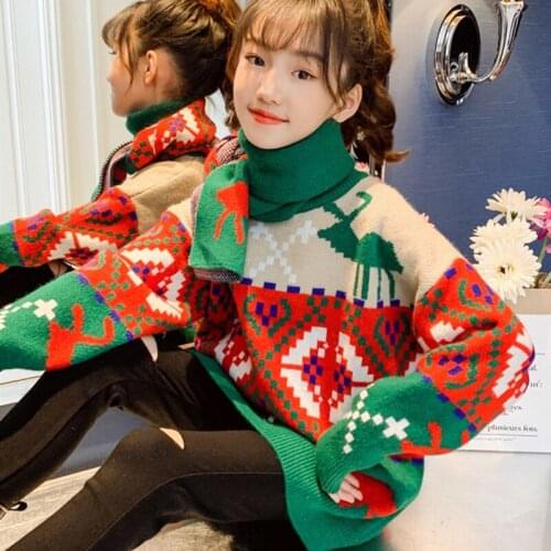 New Girls Sweater Babys Coat Outwear 2021 Brown Thicken Warm Warm Spring Autumn Jacket Knitting Pullover Childrens Clothing