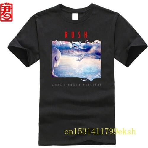 Official Rush Grace Under Pressure T-Shirt Rock Band Tour Merch Geddy Lee Printed T Shirt Summer MenS Top Tee