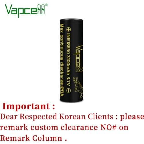 Original Vapcell INR 18650 3100 mAh 20A lithium battery rewrap VTC6 3.7V li ion cell to Flashlight power tools Free shipping