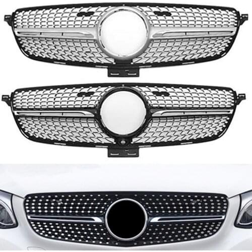 Front Racing Billet Bumper Grille Upper Cover For Mercedes-Benz W166 GLE Class 2015 2016 2017 2018 2019 2020 Diamond