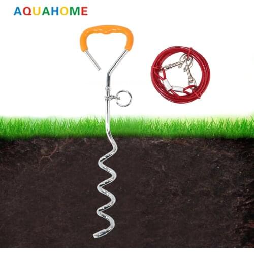 Pet with a screw nail fixed pile + double hook wire traction rope supporting 3m/5m/10m