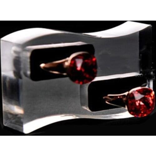 40GB Heart/S Shape Clear Acrylic Jewelry Holder Photography Prop Rings Display Stand