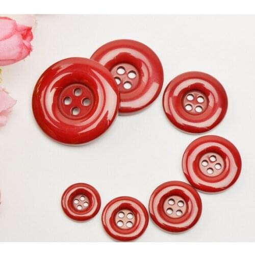 Free shipping 30pcs/lot Quality thickening resin button Bordeaux red overcoat button womens trench sweater buttons 15mm-33mm
