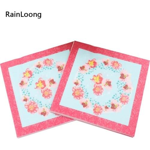 [RainLoong] Floral Paper Napkins 2 ply Festive & Party Supplies Tissue Dinner Serviette Guardanapo 33*33cm 1 pack