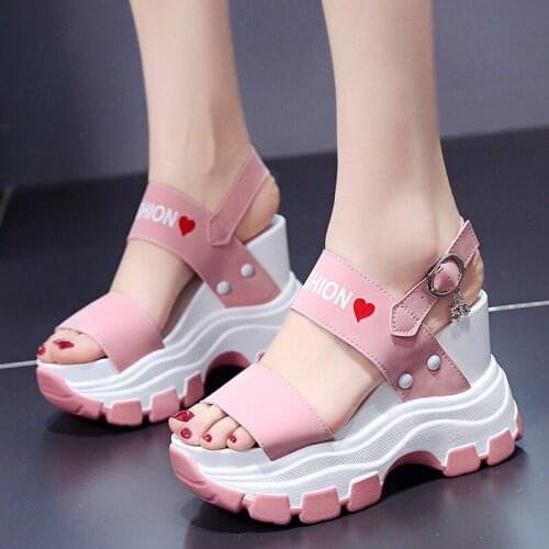 High Heels Sandals Women Shoes 2021 New Summer Wedges Height Increasing 11cm Ladies Sandal Platform Chunky Shoes Sandalias Mujer