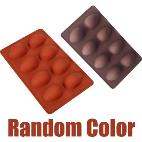 Random Color 8 Easter Egg Shape Cake Mold Silicone Soap Mould Chocolate Decoration