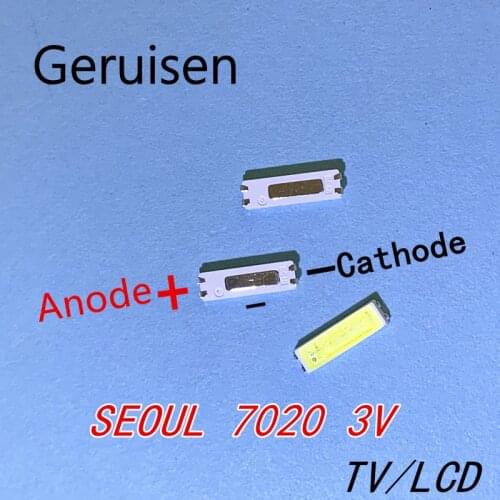 100piece/lot FOR repair Sony Skyworth LCD TV LED backlight Article lamp SMD LEDs SEOUL 7020 3V Cold white light emitting diode