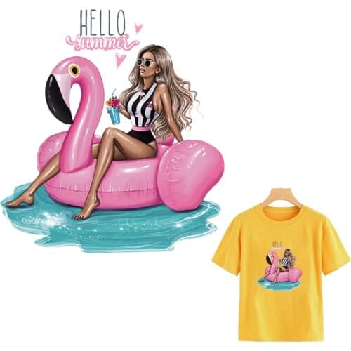 Diy Thermal Patches Clothing Summer Sexy Girl Iron On Transfers For Clothes Diy Accessory Fashion Sticker Washable Patch Decor