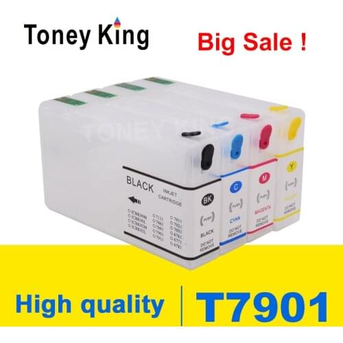 Toney King T7901 Refillable Ink Cartridge For Epson WorkForce Pro WF-4630D WF-4640DT WF-5110DW 5190DW 5620DWF 5690DWF Printer