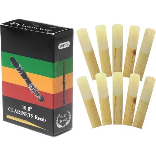 10pcs/set Bb Clarinet Reeds Traditional Bamboo Reed Strength 2.0 / 2.5 / 3.0