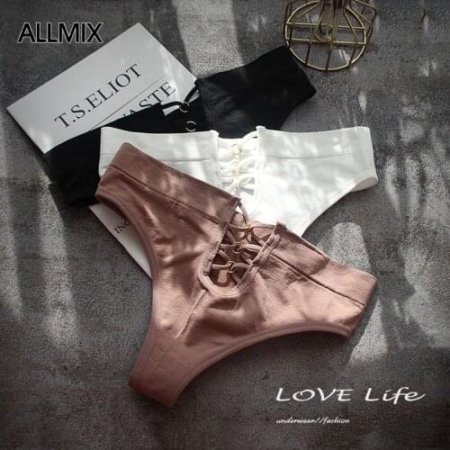 ALLMIX Sexy Womens Cotton Panties Underwear Seamless Hollow Out Briefs Low Rise Female Solid Panty Comfort Lady Lingerie Bikini