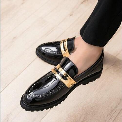 Men Dress Shoes Business Wedding Shoes Male Slip On Formal Shoes PU Leather Oxfords Pointed Toe Moccasins Loafers shoes 587
