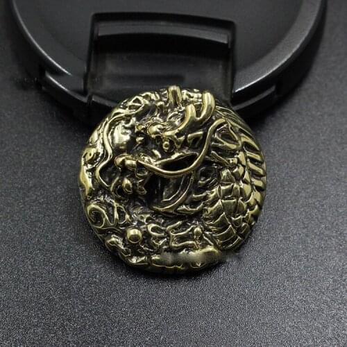 Solid brass DIY leather craft wallet decoration rivet button dragon head design 3pcs/lot