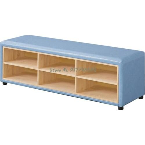 Early childhood education center sofa stool parent rest area all solid wood shoe cabinet dance room multi-function storage bookc