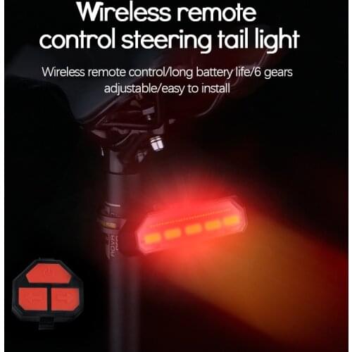 Intelligent Bike Tail Light Wireless Remote Control Bicycle Light USB Charging Cycling Steering Warning Lamp Bike Accessories