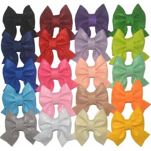 20pcs/lot,4 inch Non-Woven Felt Bow Girl Ponytail Barrette DIY Hair Accessories For Women Hair