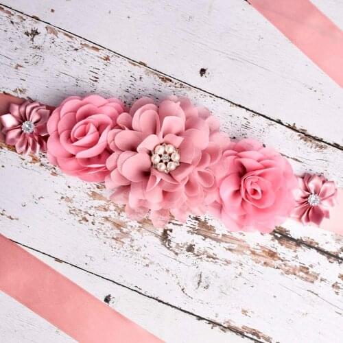 Womens flower sash Pregnancy belly belt Baby Shower Party Belt Postpartum Belt Photo Prop Floral Sash Pregnant Accessory