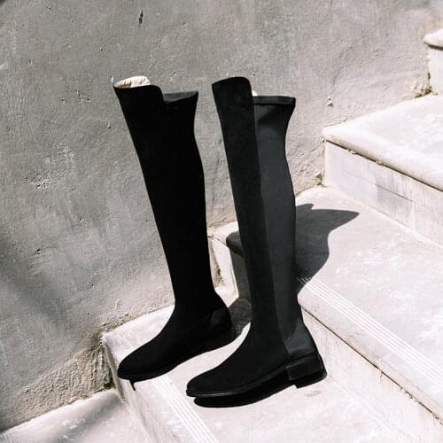 Elastic Thigh High Boots Women Shoes 2021 Sexy Slim Long Over The Knee Boots Female Fashion Black Womens High Boots Big Size 43