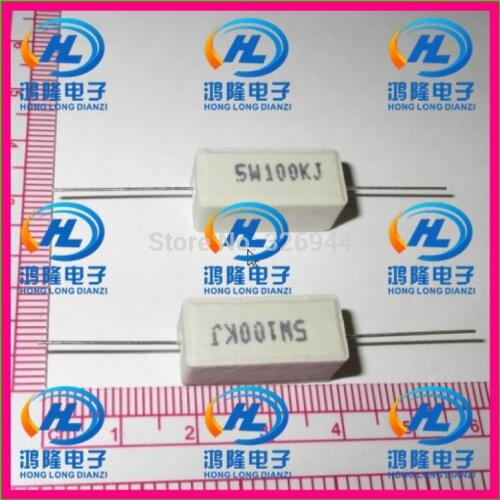 10pcs/lot) 5W 100K ohm +/-5% / 5W 100K ohm 5% / 5W 100KRJ /5W100KJ