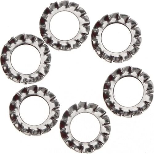 300PCS Combination Box Stainless Steel External Serrated Teeth Lock Washer M2.5 M3 M4 M5 M6 M8 Toothed Washers Assortment Kit