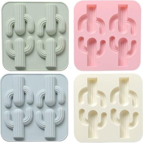 4 Hole Cactus Chocolate Mold Non-stick Easy To Clean DIY Candy Pudding Cake Decoration Accessories Chocolate Decoration Mold