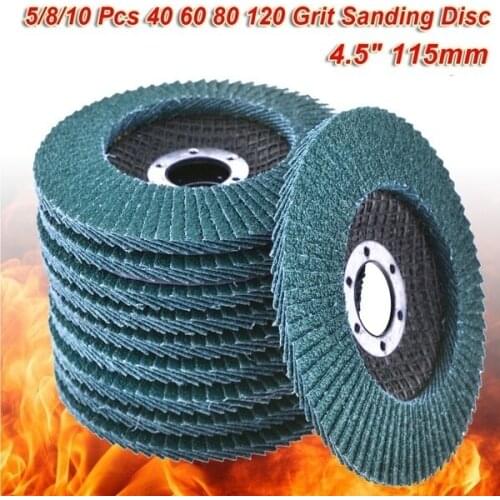 5/8/10pcs Professional Flap Discs 115mm 4.5 Sanding Discs 40/60/80/120 Grit Grinding Wheels Blades Angle Grinder