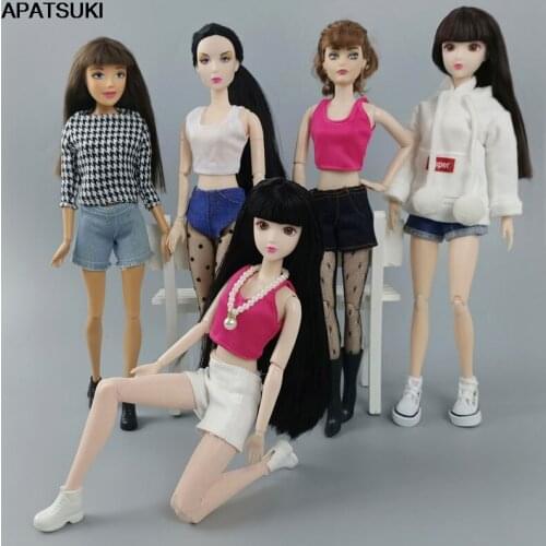 5-Colors Denim Jeans Bottoms Shorts For Barbie Doll Clothes Fashion Outfits Short Pants For Barbie 1/6 Dolls Accessories