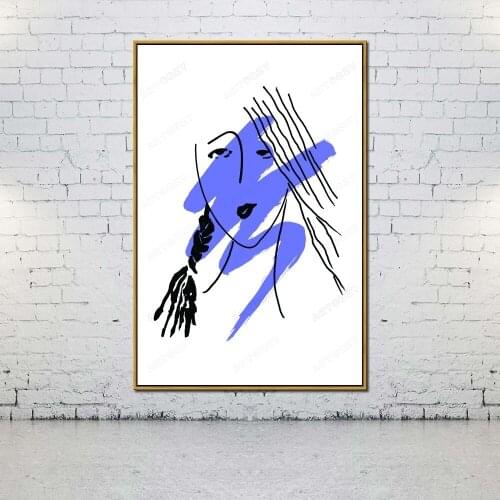 Artcozy Oil Canvas Painting dot purple women For Home Decoration Wall Art