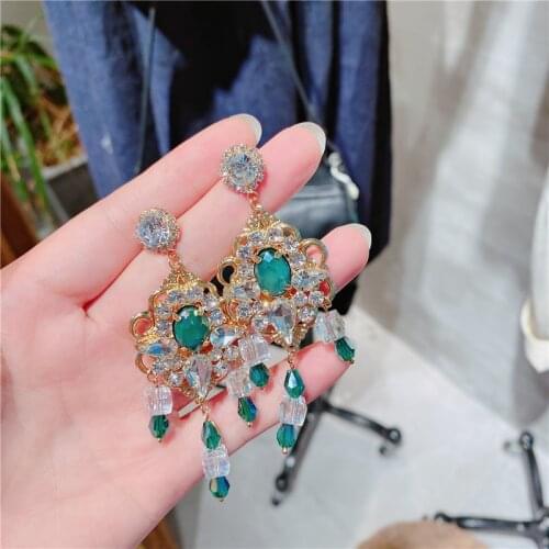 Bohemian Statement Crystal Tassel Handmade Drop Dangle Earrings For Women Personality New Jewelry Wholesale
