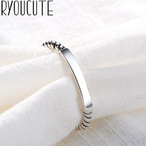 Bohemian New Silver Color Big Retro Rings for Women Gift Adjustable Size Antique Ring Wedding Jewelry Wholesale