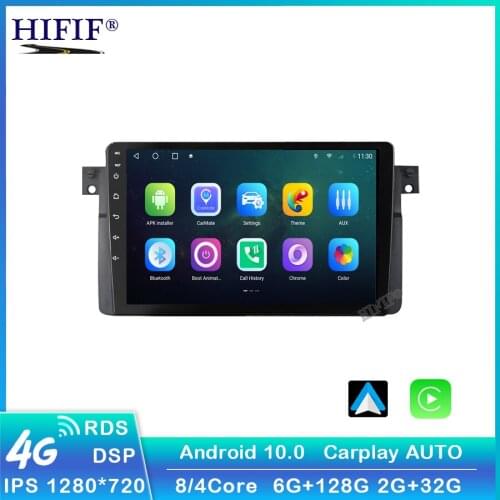 CARPLAY Android 10 Auto Car Stereo for BMW E46 M3 318/320/325/330/335 Car GPS Navigation Radio Multimedia NO DIN BT WIFI