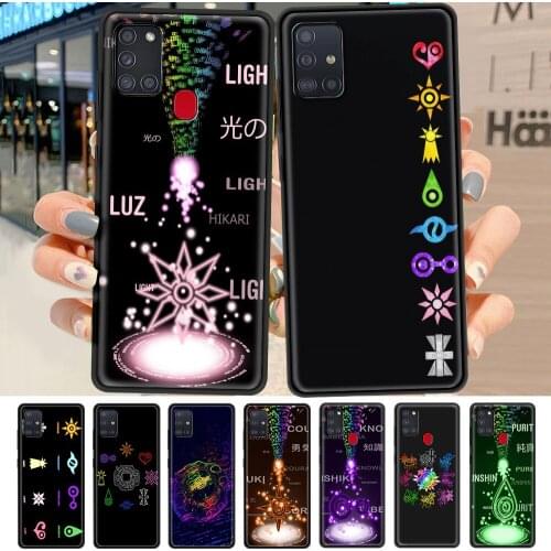 Case For Samsung Galaxy A51 A71 A21s A31 A72 A52 A32 5G A41 A12 A02s Stylish Silicone Black Phone Cover Digi D-Digimons Crests