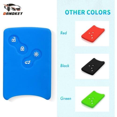 Dandkey 4 Buttons Silicone Rubber Key Case Protector Cover For Renault Clio Logan Megane 2 3 Koleos Scenic Card Car-Styling