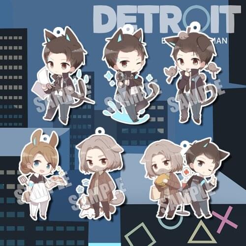 Detroit: Become Human Connor Hanke Marcus Game Figure Keychain Key ring Strap Key chain cosplay props Gifts