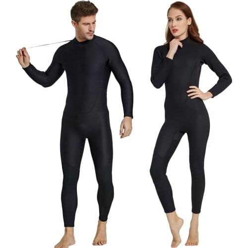 Mens Womens Wetsuit Full 2mm Neoprene Surfing Suit Diving Snorkeling Swimming Jumpsuit Matching Couples Black Wet Suit