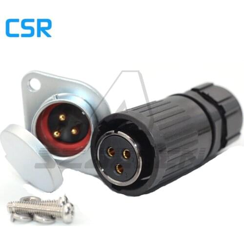 HP20,Industrial connector, 3-pin electrical equipment power panel mount connector, Electric Power Connector rated current 25A