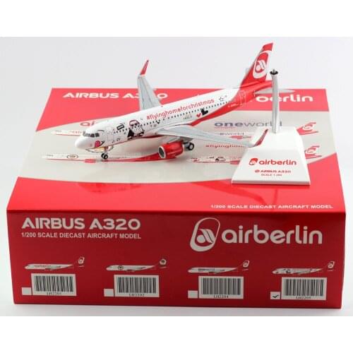 1:200 Alloy Collectible Plane Gift JC Wings LH2205 Air Berlin Airbus A320 Diecast Aircraft Jet Model D-ABNM With Stand