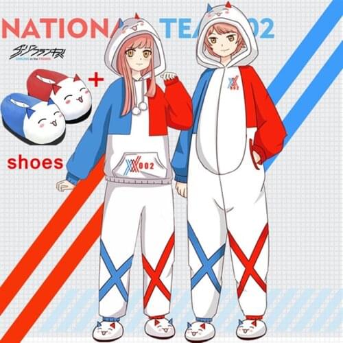 DARLING in the FRANXX Cosplay 02 Zero Two Strelizia CODE 002 Onesies Jumpsuit Costume Halloween Pyjamas Sleepwear Homewear