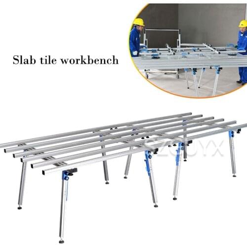 Noodle shop flat table workbench Decoration slab tile workbench Slate stone cutting and chamfering cutting table