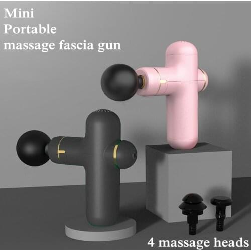 Mini Massage Gun Deep Muscle Vibration Relief Pain Relax Fitness Equipment Noise Reduction Design 4 Massage Heads Massager