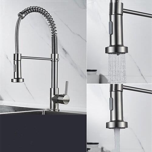 Matte Black Kitchen Faucet Mixer Tap 360 Degree Rotation Stream Sprayer Nozzle Hot Cold Faucet