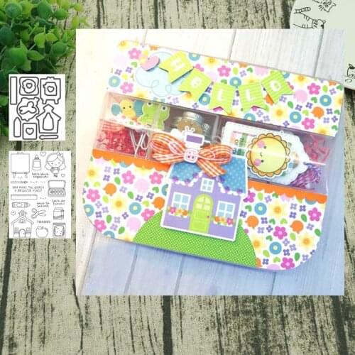 House Metal Cutting Dies and clear stamps Stencils for DIY Scrapbook Photo Album Paper Card Decorative Embossing