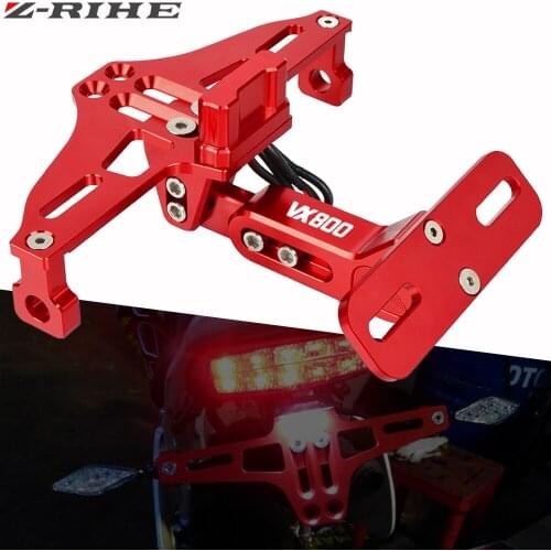 Motorcycle LED License Plate Holder Support Plaque Moto Bracket Frame For Suzuki VX800 1990 1991 1992 1993 1994 1995 1996 vx-800