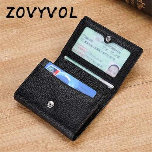 ZOVYVOL 2021 New Genuine Leather Card Holder Business Card Name Holder Bank Card Holder Women Men Business Wallet Black Package