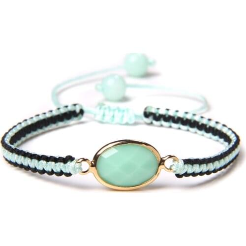 New Boho Handmade Braided Bracelets for Women Men Adjustable Rope Bracelet Green Aventurine Beads Pendant Charm Yoga Bracelet