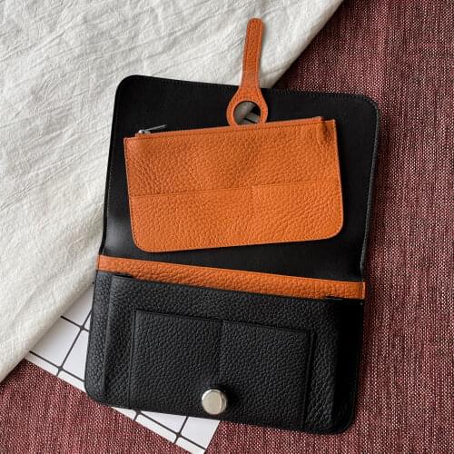 Genuine Leather Passport Cover Unisex Organizer Wallet Luxury Design Fashion Long Purse Women Famous Brand Hasp Money Bag
