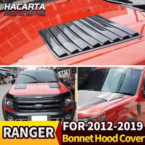 FIT for 2012-2019 ranger T6,T7 T8,XLT EVEREST Bonnet Hood Cover Stickers ABS Decorative Air Flow Intake Scoop Bonnet Vent Cover