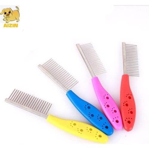 Strong ABS Dog Grooming Comb Stainless Steel For Dog Cat Use Loose Knot Combs Tool Candy COlor Pets Supplier Accessories