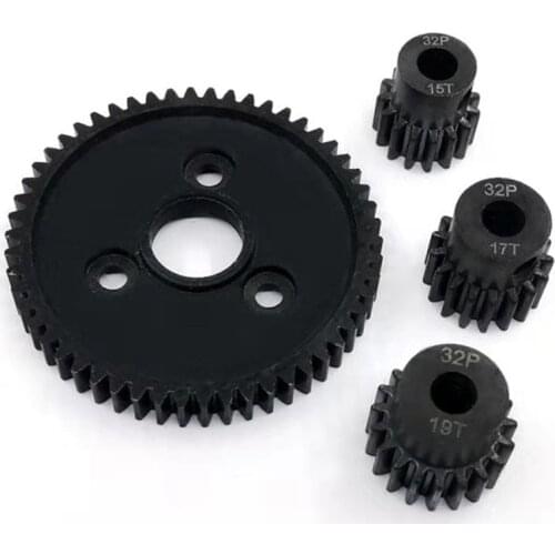 Durable Metal Spur Gear 54T+15T/17T/19T 32P Motor Pinion Gears for 1/10 Traxxas Slash 4x4 Stampede VXL Rustler E-Revo T-Maxx